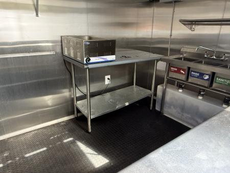 Used 2025 All World Trailers 7 x 12 Purple Enclosed Food Trailer with Fridge & Dish Washing Stations