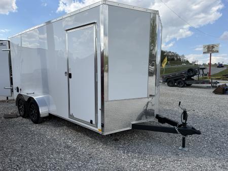 New 2026 Look Trailers 7x16 Barn Door White / Chrome Package Cargo / Enclosed Trailer