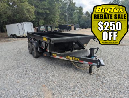 New 2026 Big Tex Trailers 7x14 14TD Heavy Duty Telescopic 15400 GVWR w/ Slide-In Ramps Dump Trailer