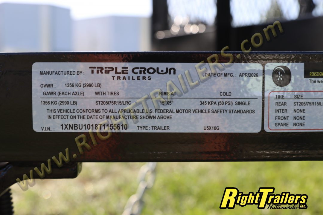 New 2026 5X10 TRIPLE CROWN UTILITY TRAILER