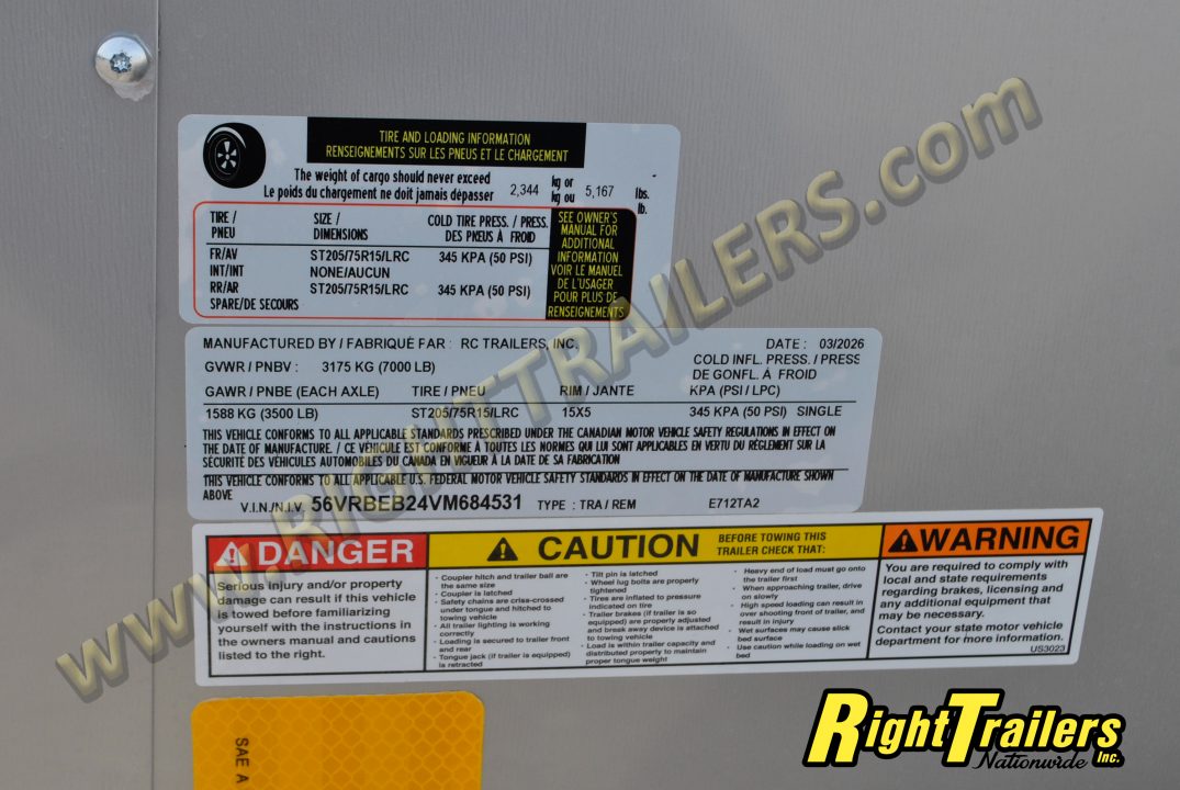New 2027 7X12 RC Trailers CARGO TRAILER