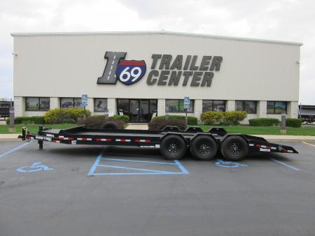 Used 2024 Sure-Trac7 x 24 Tri-Axle Drop Deck NDDE8024-BP-231 Car Hauler 23.1K / Spare Tire / Hydraulic Jack