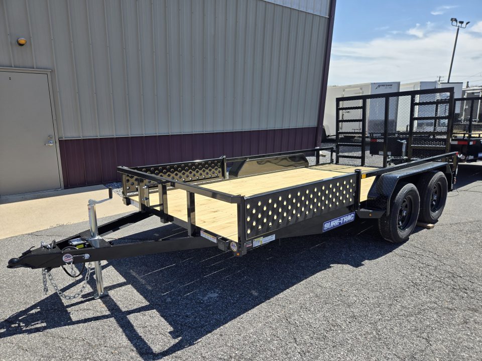 New 7 X 14 Sure-Trac ATV Tube Top Utility Trailer, 7k GVWR w/Removable Side Ramps & Reinforced Gate