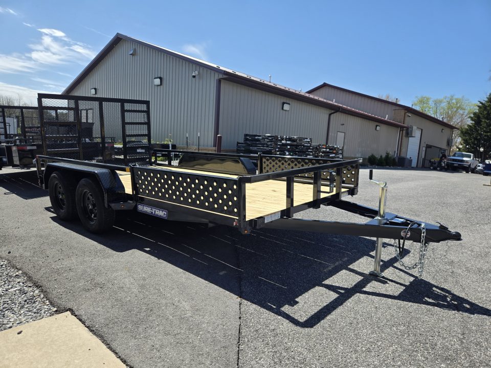 New 7 X 14 Sure-Trac ATV Tube Top Utility Trailer, 7k GVWR w/Removable Side Ramps & Reinforced Gate