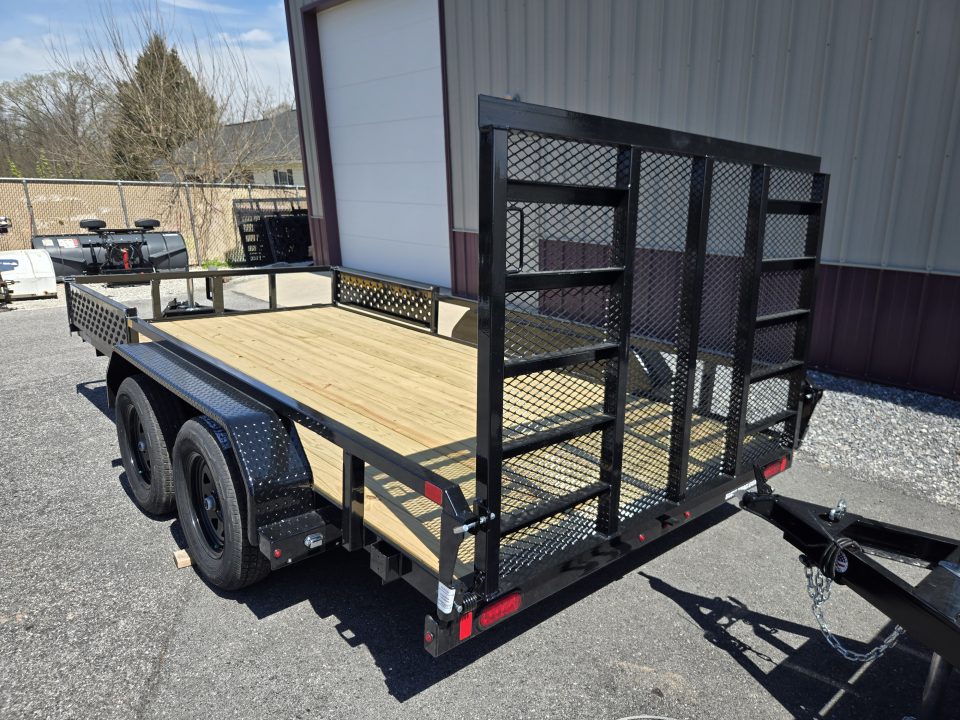 New 7 X 14 Sure-Trac ATV Tube Top Utility Trailer, 7k GVWR w/Removable Side Ramps & Reinforced Gate