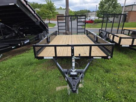 New 7 X 14 Sure-Trac ATV Tube Top Utility Trailer, 7k GVWR w/Removable Side Ramps & Reinforced Gate
