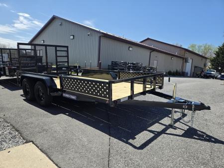 New 7 X 14 Sure-Trac ATV Tube Top Utility Trailer, 7k GVWR w/Removable Side Ramps & Reinforced Gate