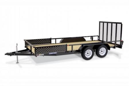 New 7 X 14 Sure-Trac ATV Tube Top Utility Trailer, 7k GVWR w/Removable Side Ramps & Reinforced Gate