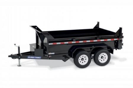 New 6 x 12 Sure Trac SD Low Profile Dump Trailer, 10k GVWR ***w/Ramps & Dual Acting Gate
