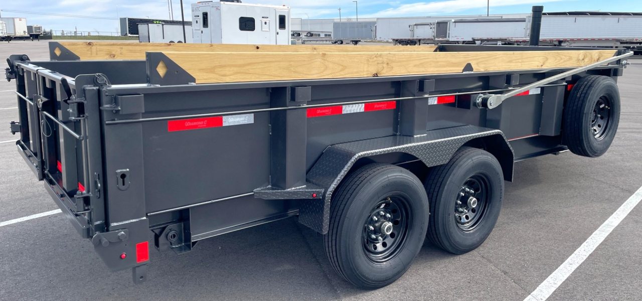 New Diamond C 14' LPT 207 Dump Trailer: Metallic Gray, 14,900 lb (GVWR), Spare