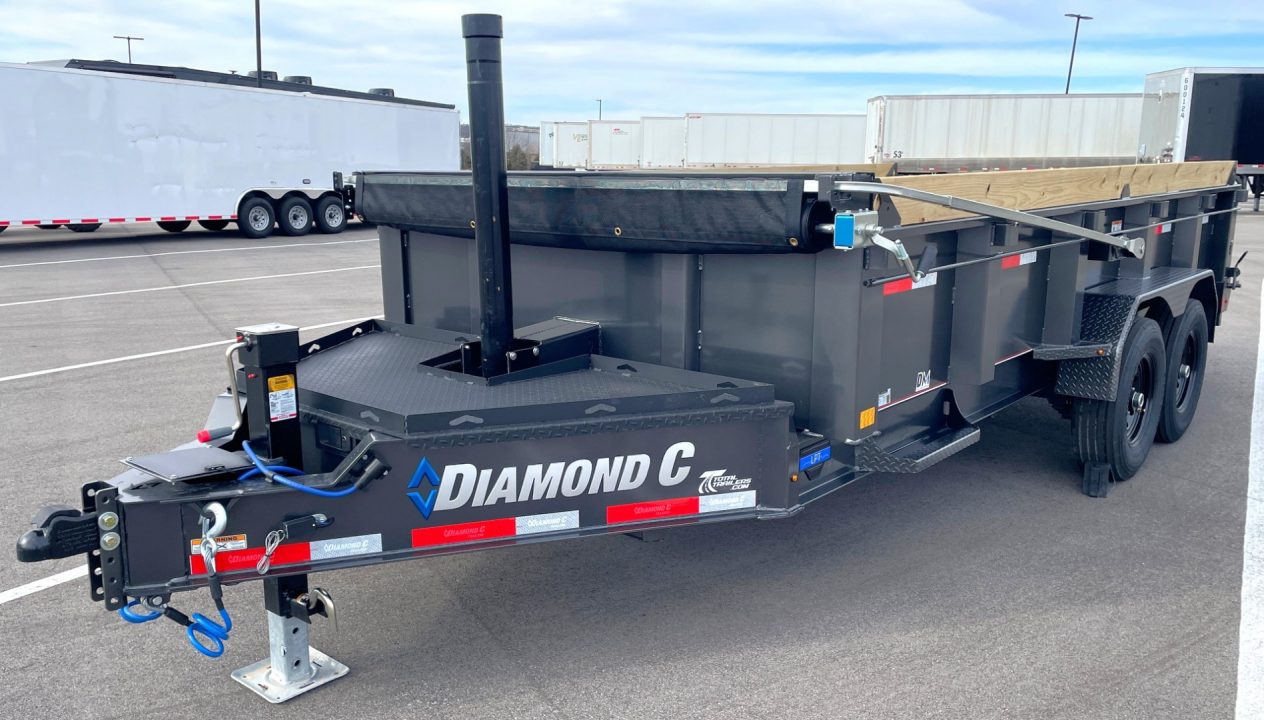 New Diamond C 14' LPT 207 Dump Trailer: Metallic Gray, 14,900 lb (GVWR), Spare