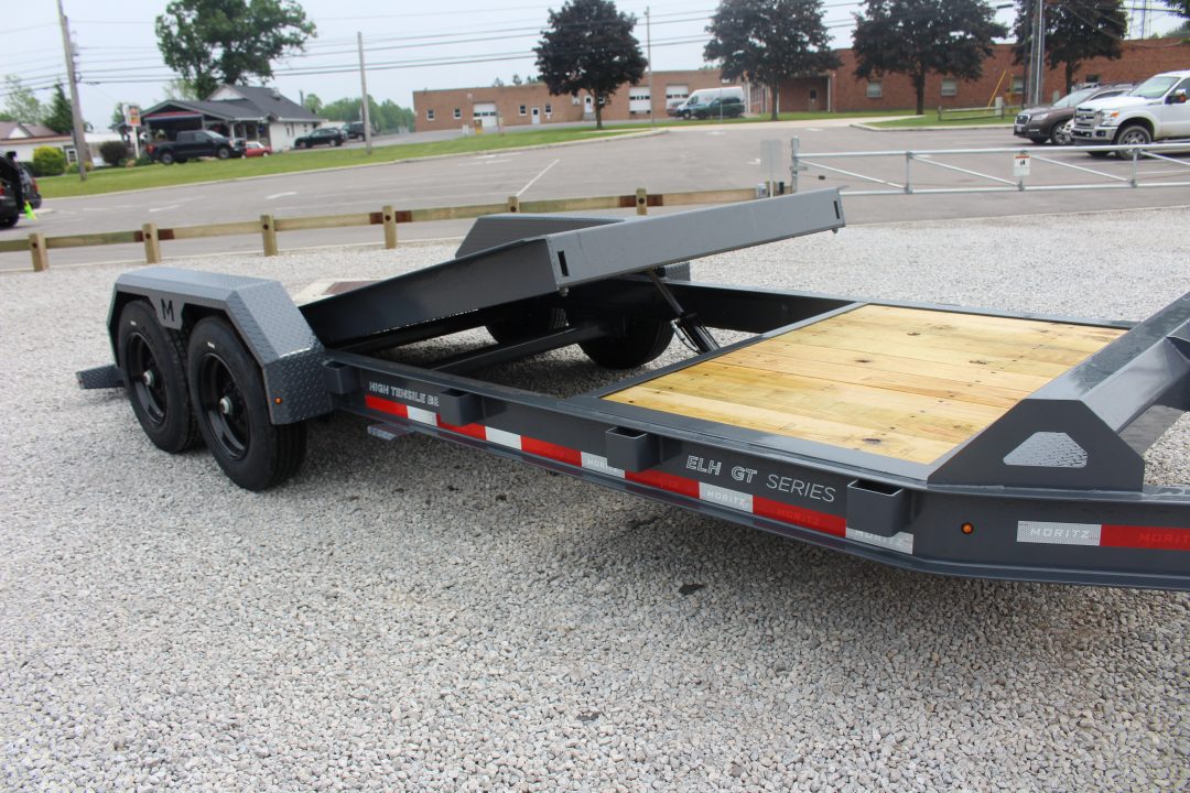 New 2026 Moritz 7' x 16' + 4' Low Pro - Gravity Tilt - Tilt Trailer - 16000# GVW