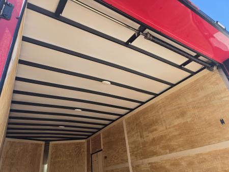 New 8.5 x 16 Homesteader Intrepid HD V-Nose Enclosed Cargo Trailer, 10k GVWR **Red w/ Black Out Trim, 6" Extra Height, Ramp Door Package, Rear Spoiler w/ Lights
