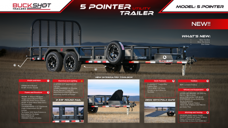 New 2026 Buckshot MFG 16" X 83" With Toolbox Utility Trailer