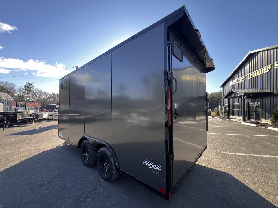New 2026 Pace American 8.5x16 + 2ft V nose/ Rear Spoiler/ Polycore / 7' Int./ Blackout - 7000GVW