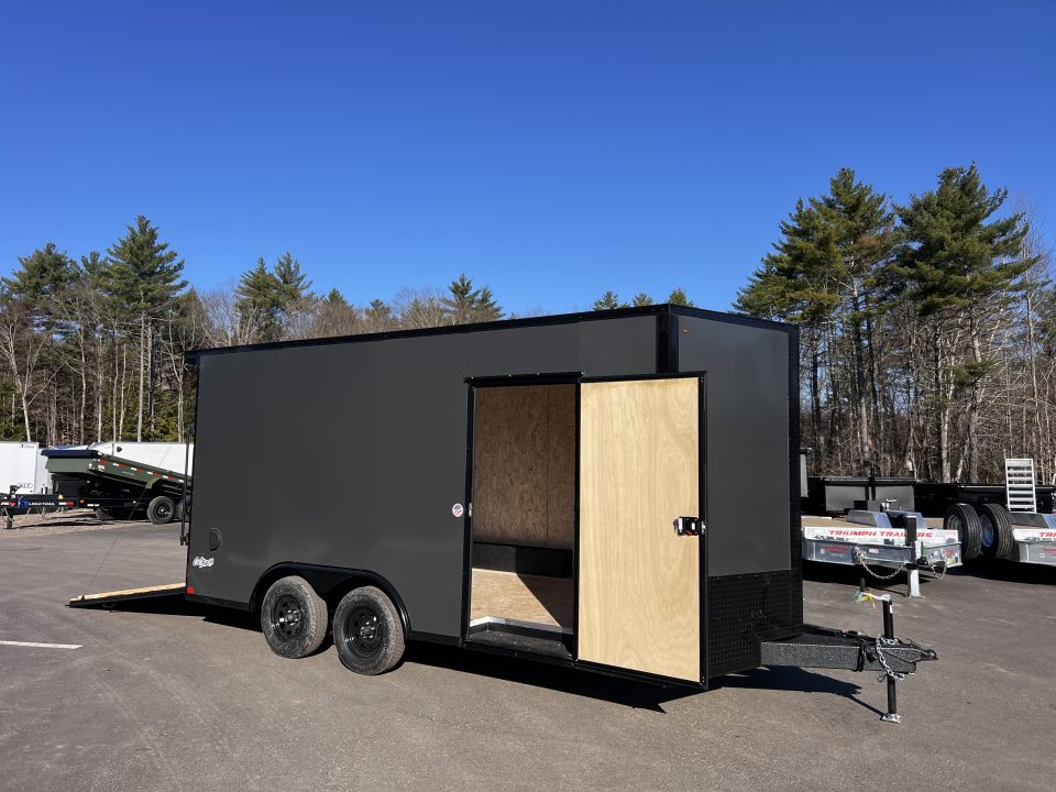 New 2026 Pace American 8.5x16 + 2ft V nose/ Rear Spoiler/ Polycore / 7' Int./ Blackout - 7000GVW