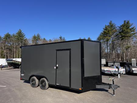 New 2026 Pace American 8.5x16 + 2ft V nose/ Rear Spoiler/ Polycore / 7' Int./ Blackout - 7000GVW