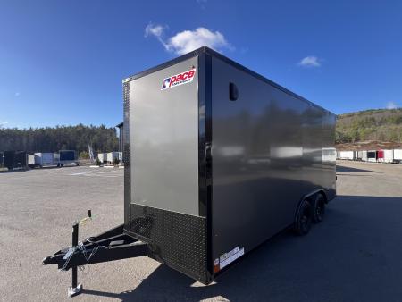 New 2026 Pace American 8.5x16 + 2ft V nose/ Rear Spoiler/ Polycore / 7' Int./ Blackout - 7000GVW