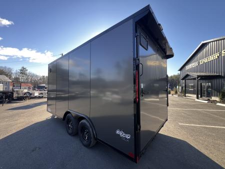 New 2026 Pace American 8.5x16 + 2ft V nose/ Rear Spoiler/ Polycore / 7' Int./ Blackout - 7000GVW