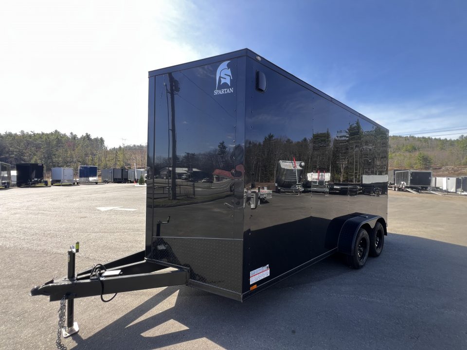 New 2026 Spartan 7X16 +2ft V-nose/ 7'6" interior height /Blackout/ Ext. Tongue/ Polycore Exterior - 7000GVW