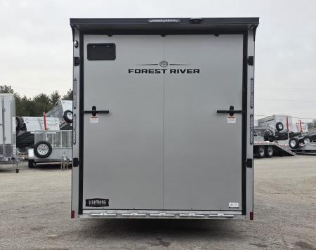 New 7.5 X 18 + 5' V NOSE SNOWMOBILE ENCLOSED ALL ALUMINUM POLY COMPOSITE EXTERIOR 2026 LIGHTNING SIDE ESCAPE DOOR