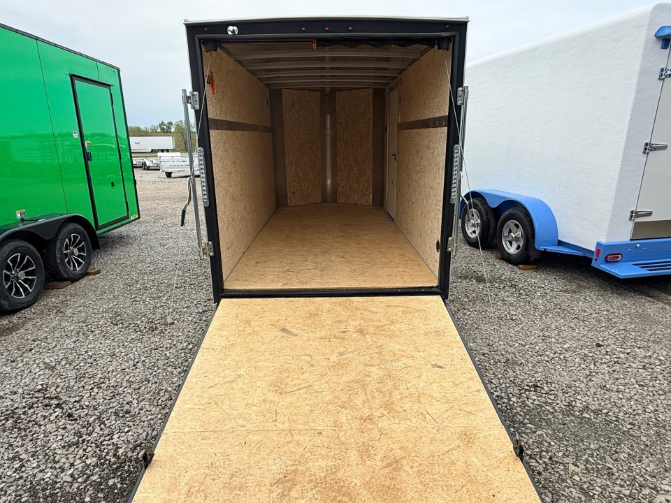 New 2026 H&H White 6'x12' 3k Flat Top V-Nose Enclosed Cargo Trailer