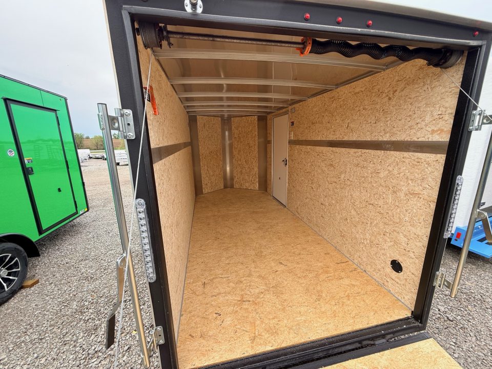 New 2026 H&H White 6'x12' 3k Flat Top V-Nose Enclosed Cargo Trailer