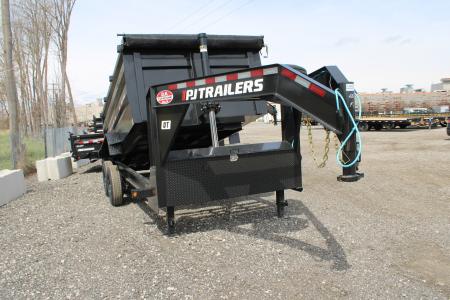 New 2026 PJ Trailers 14' DT 15.9K GVWR GN STOCK ID 42872 Dump Trailer