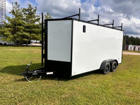 New 2026 Rock Solid Cargo 7X16 Tandem Axle - WORK TRAILER-Double Doors-Roof Racks & Ladder/Enclosed Trailer