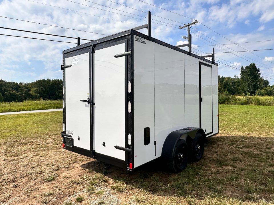 New 2026 Rock Solid Cargo 7X14 Enclosed Trailer-3500LB Tandem Axle-WORK TRAILER-Barn Doors- Roof Racks & Ladder - Enclosed Trailer