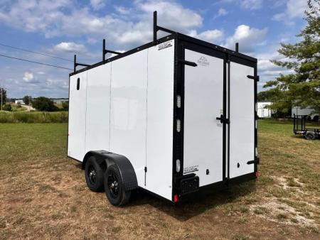 New 2026 Rock Solid Cargo 7X14 Enclosed Trailer-3500LB Tandem Axle-WORK TRAILER-Barn Doors- Roof Racks & Ladder - Enclosed Trailer