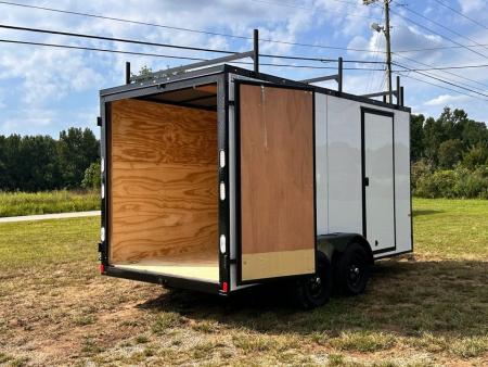 New 2026 Rock Solid Cargo 7X14 Enclosed Trailer-3500LB Tandem Axle-WORK TRAILER-Barn Doors- Roof Racks & Ladder - Enclosed Trailer