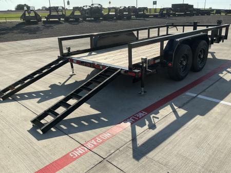 New 2026 PJ 83"x16' Angle Pipetop Trailer – P8