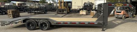 New 2026 East Texas Trailers 102"x24' Gooseneck Lowstyle w/ Drive over fenders & Mini Macho Dove Equipment Trailer