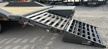 New 2026 East Texas Trailers 102"x24' Gooseneck Lowstyle w/ Drive over fenders & Mini Macho Dove Equipment Trailer