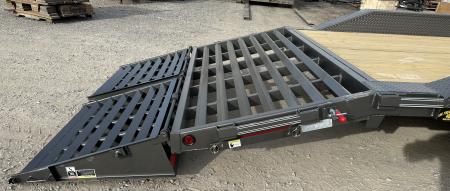 New 2026 East Texas Trailers 102"x24' Gooseneck Lowstyle w/ Drive over fenders & Mini Macho Dove Equipment Trailer