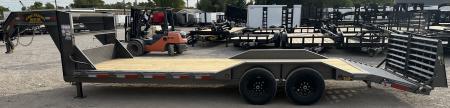 New 2026 East Texas Trailers 102"x24' Gooseneck Lowstyle w/ Drive over fenders & Mini Macho Dove Equipment Trailer