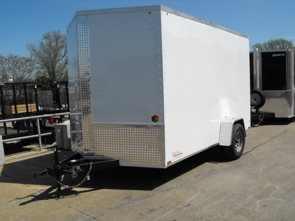 New Enclosed Trailer 7 X12 7' Int 5200 LB Axle/Brks White