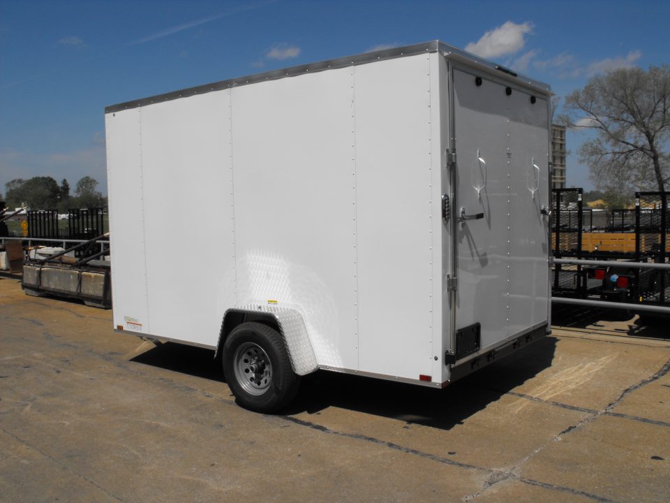 New Enclosed Trailer 7 X12 7' Int 5200 LB Axle/Brks White