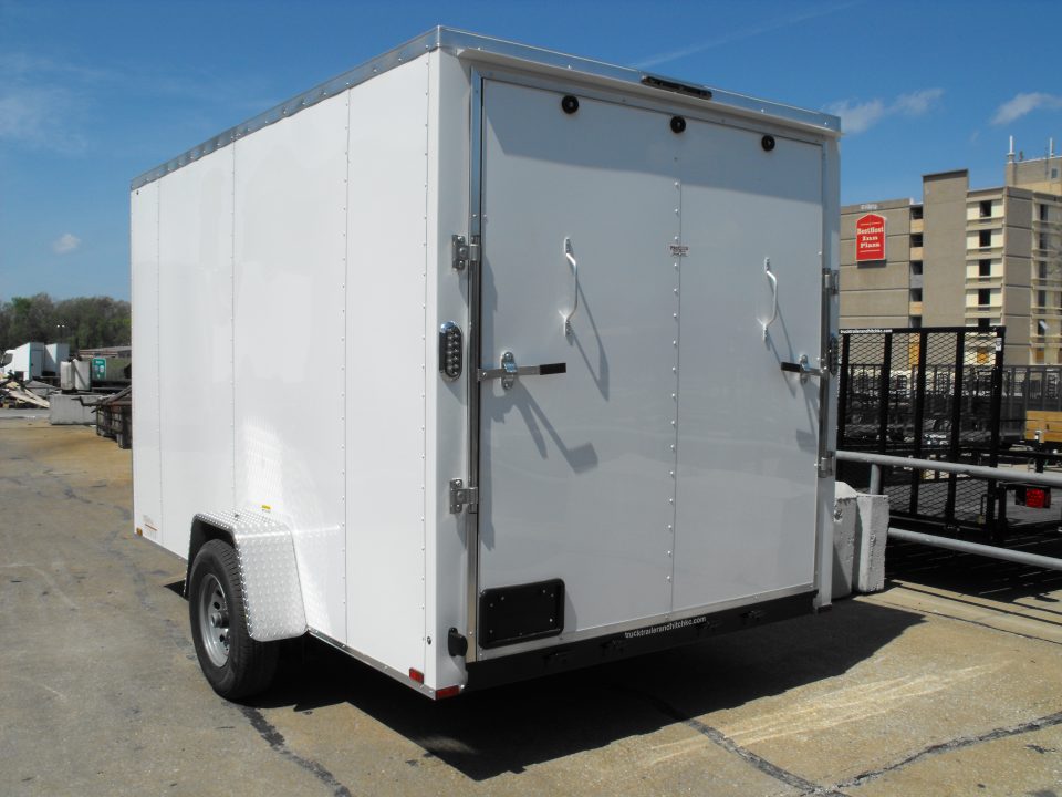 New Enclosed Trailer 7 X12 7' Int 5200 LB Axle/Brks White
