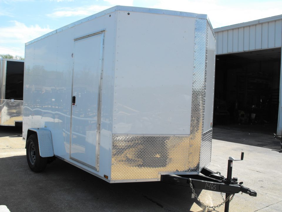 New Enclosed Trailer 7 X12 7' Int 5200 LB Axle/Brks White