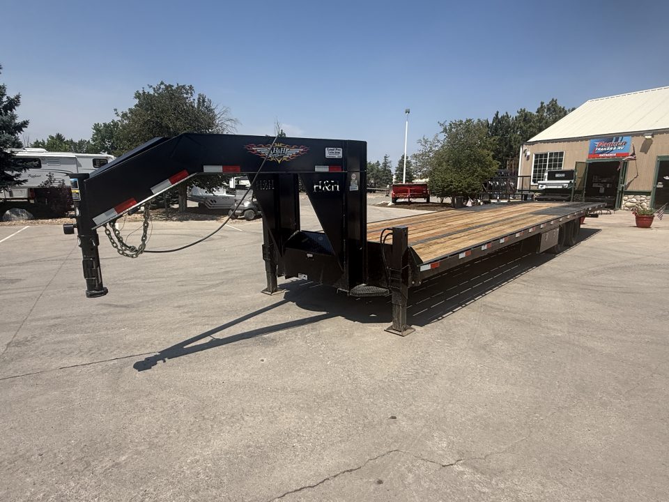 Used 2024 H&H Trailers Gooseneck Flatbed Trailer W/Hydraulic Dovetail