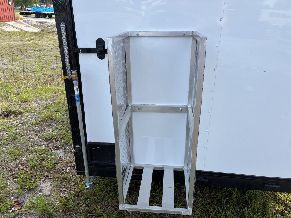 Used 2025 Cargo United LLC Food Truck 7 x 12 Dual Axle White with Blackout Package and Rear Wing with LED Lights Enclosed Trailer