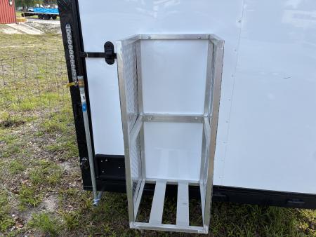 Used 2025 Cargo United LLC Food Truck 7 x 12 Dual Axle White with Blackout Package and Rear Wing with LED Lights Enclosed Trailer
