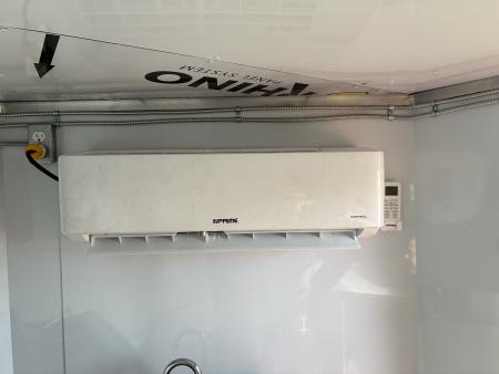 Used 2025 Cargo United LLC Food Truck 7 x 12 Dual Axle White with Blackout Package and Rear Wing with LED Lights Enclosed Trailer