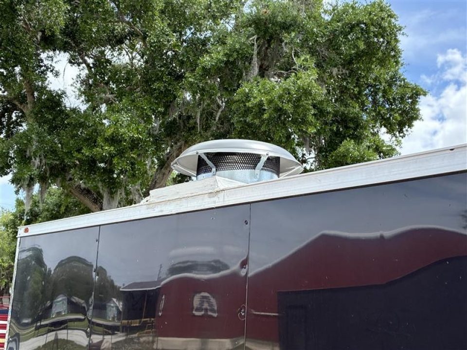 Used 2025 All World Trailers 7 x 12 Black Single Axle Enclosed Food Trailer