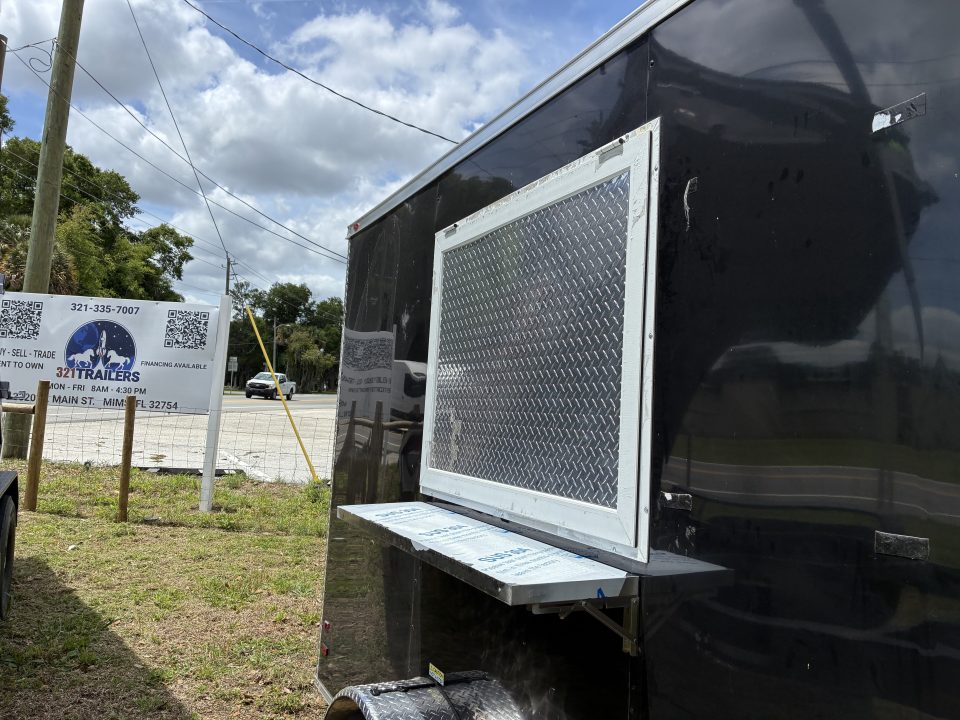 Used 2025 All World Trailers 7 x 12 Black Single Axle Enclosed Food Trailer
