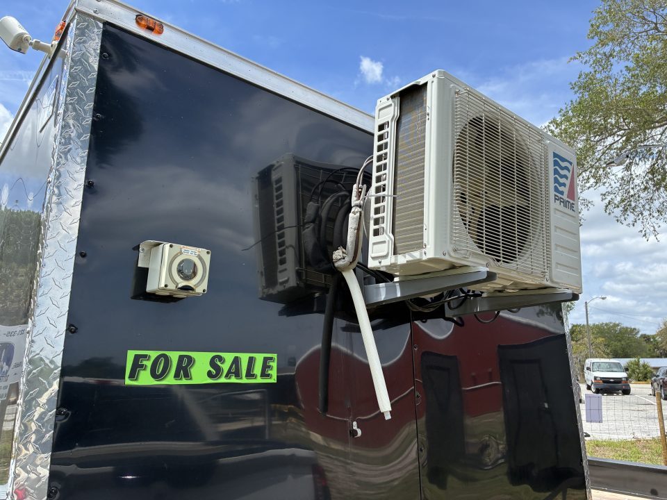 Used 2025 All World Trailers 7 x 12 Black Single Axle Enclosed Food Trailer