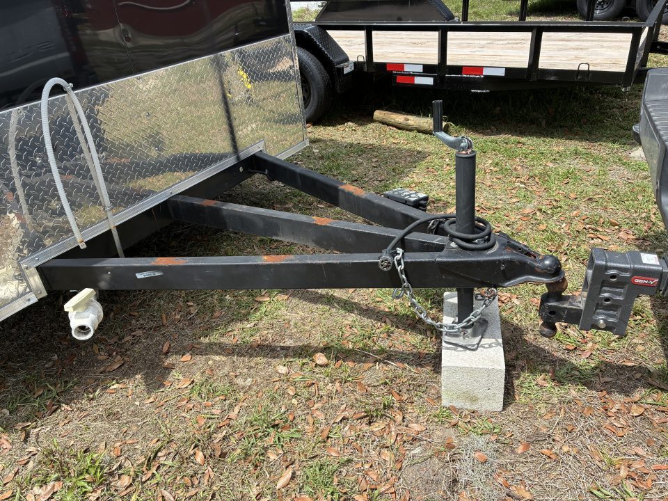 Used 2025 All World Trailers 7 x 12 Black Single Axle Enclosed Food Trailer
