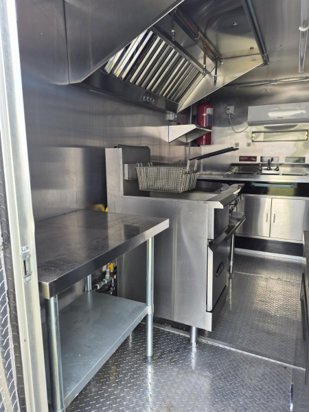Used 2025 All World Trailers 7 x 12 Black Single Axle Enclosed Food Trailer